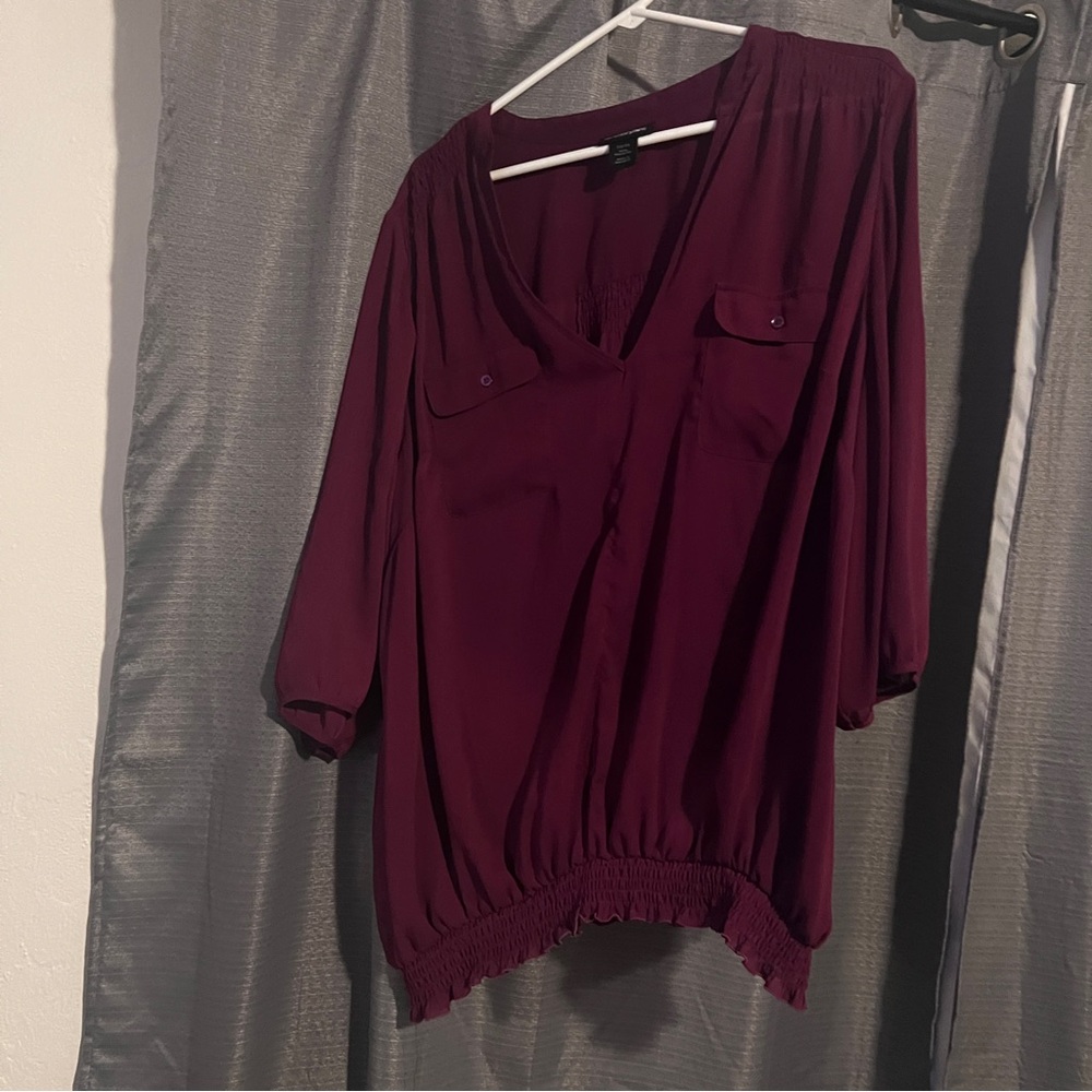 Lane Bryant sheer dress blouse